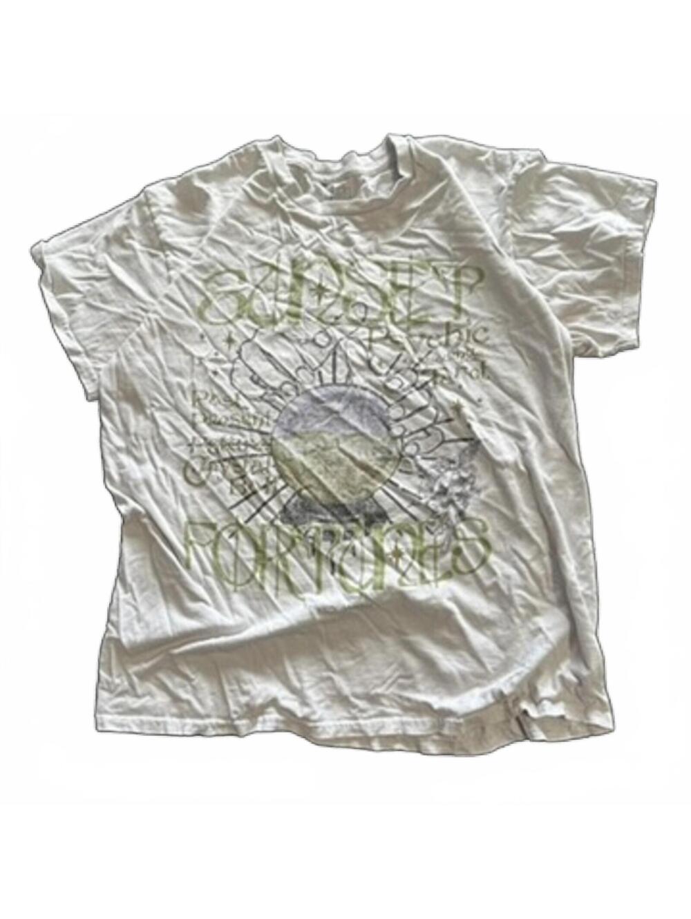 Global Hiatus White Graphic T-Shirt Medium